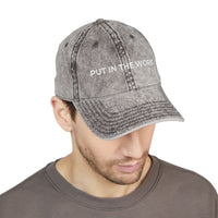 motivational destressed stylish baseball cap put in the work, sparkle paperie house