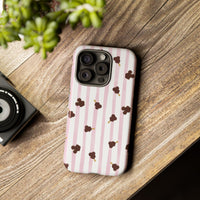 theme park mouse shaped ice cream with pink stripe tough phone case, sparkle paperie house