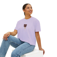 theme park mouse shaped ice cream bar women boxy shirt, sparkle paperie house