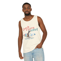 catch a puffin wave surfer tank top, puffin surfing tank top sparkle paperie house