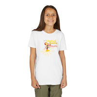 theme park kids t-shirt, spikey bee chasing sunshine and flowers graphic shirt, sparkle paperie house