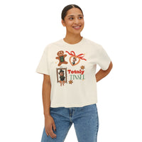 theme park so totally tinsel christmas women's boxy shirt