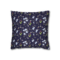 navy floral pattern double sided print pillowase, 14x14 and 16x16 navy floral and navy buffalo check pillowcase for indoor sparkle paperie house