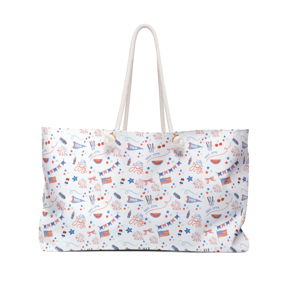 patriotic pattern beach bag, summer tote bag
