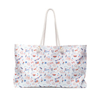 patriotic pattern beach bag, summer tote bag