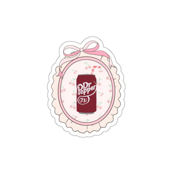 Coquette Cherry Fizz Pattern Die-Cut Stickers