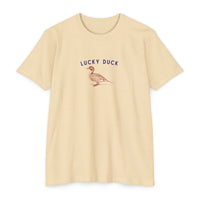 lucky duck graphic shirt, modern clean blue color lucky duck and red color duck graphic shirt sparkle paperie house