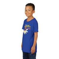 theme park kids t-shirt, spikey bee chasing sunshine and flowers graphic shirt, sparkle paperie house