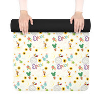 theme park enchanted garden festival yoga mat, flower and garden festival workout mat sparkle paperie house